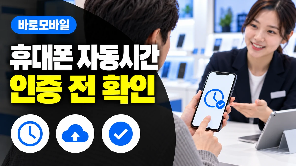 선불폰 인증 화면 오류, 휴대폰 자동 날짜와 시간 확인하기