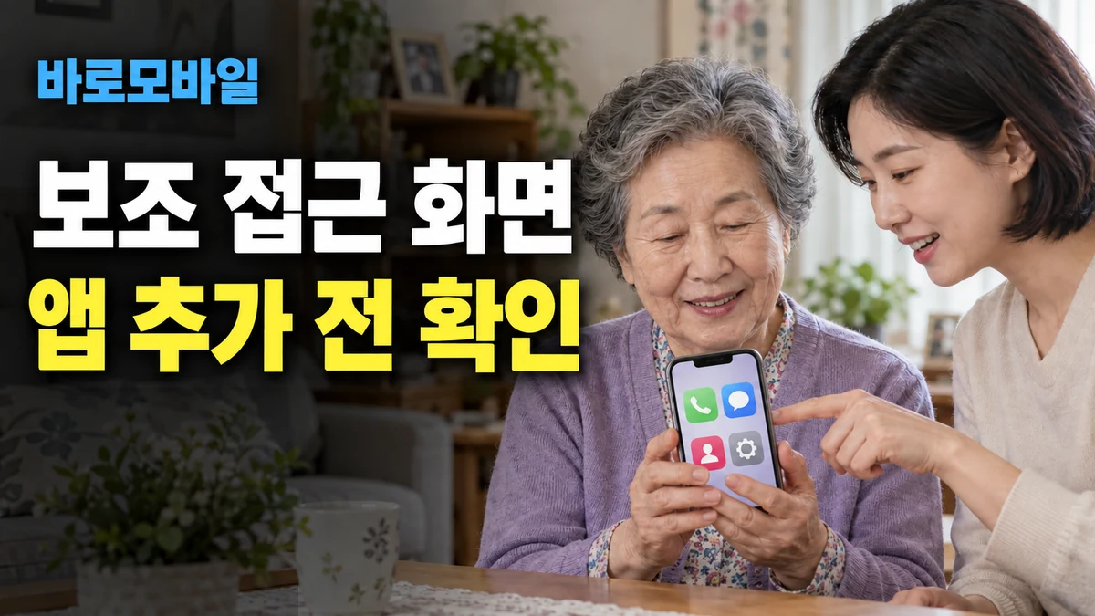 아이폰 보조 접근에서 개통 앱을 찾을 수 없다면, 앱 추가 전 확인