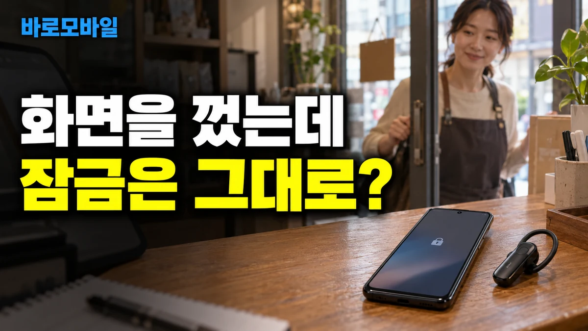 통화용 블루투스 옆에서 업무폰 잠금이 풀려 있다면, 잠금 해제 유지 확인