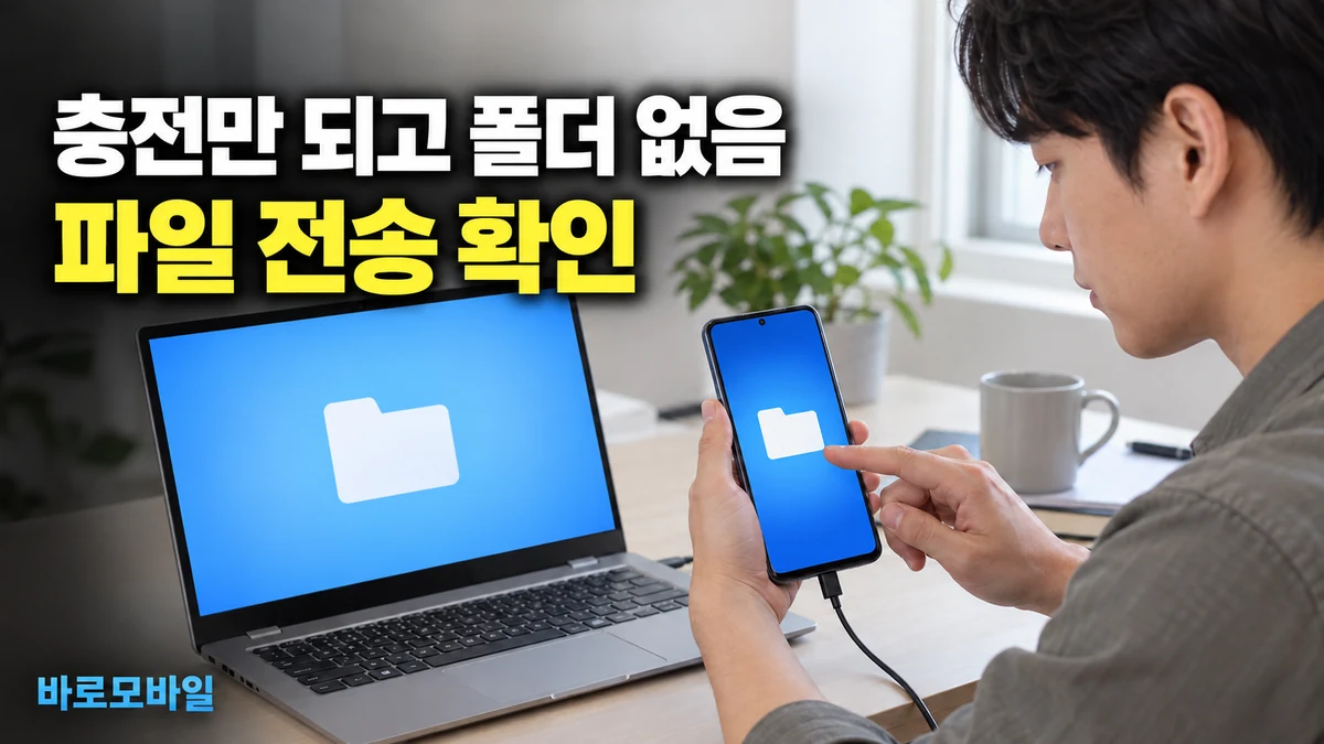 안드로이드 업무폰을 PC에 꽂아도 폴더가 안 보일 때, 파일 전송 확인