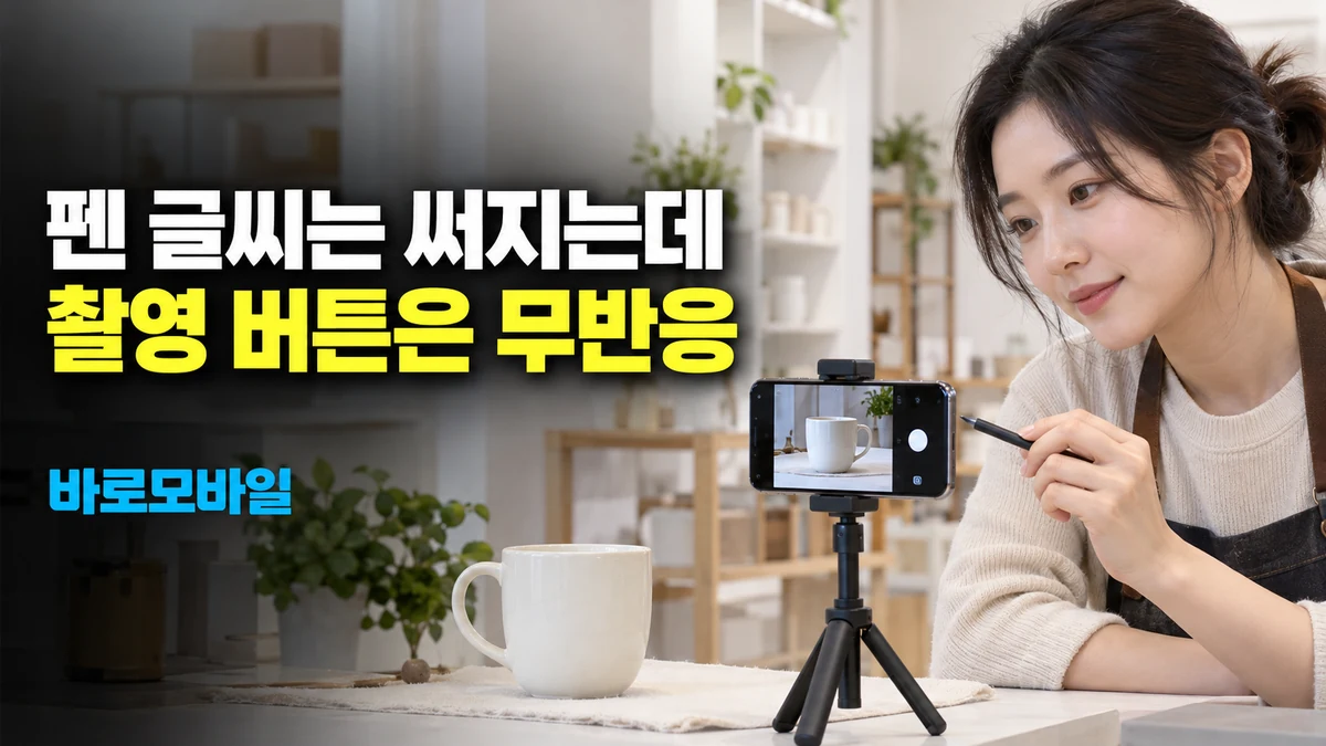 갤럭시 S펜으로 글씨는 써지는데 촬영 버튼만 안 될 때, 에어 액션 구분