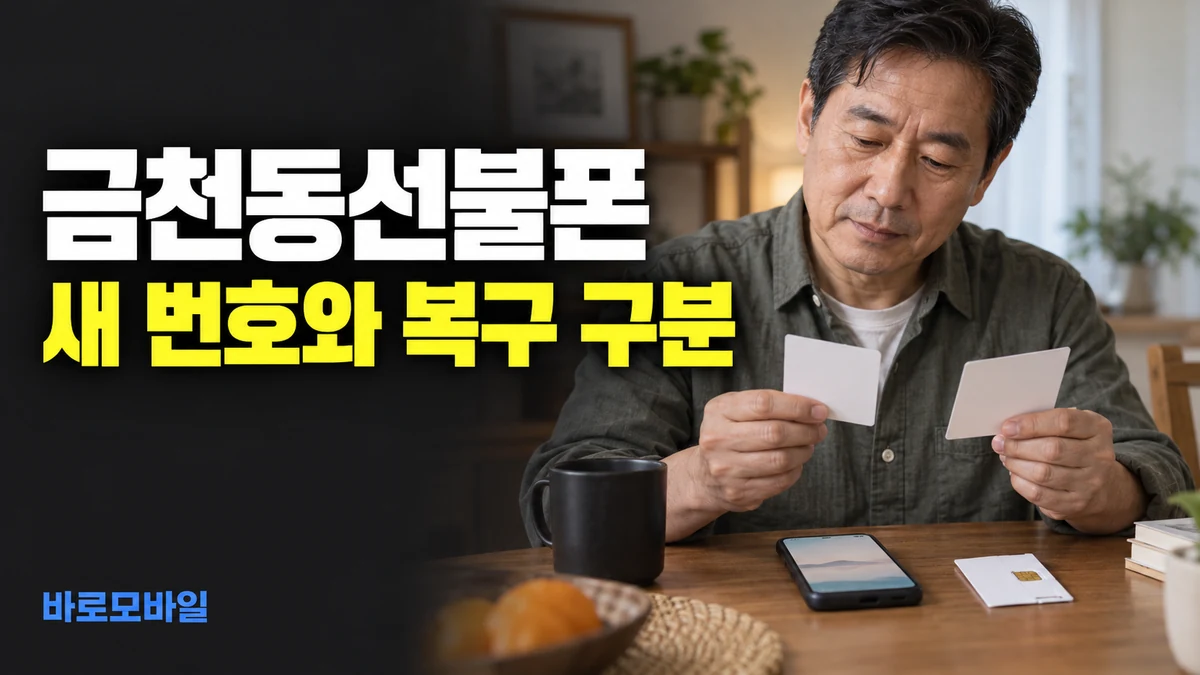 금천동선불폰 미납 중 새 번호 신청과 기존 계정 복구 구분